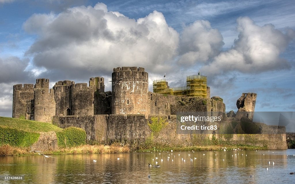Caerphilly Castle clouds