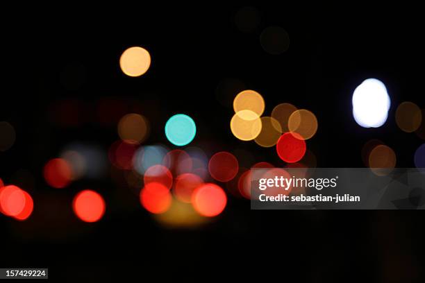 defocused light dots - citylight stockfoto's en -beelden