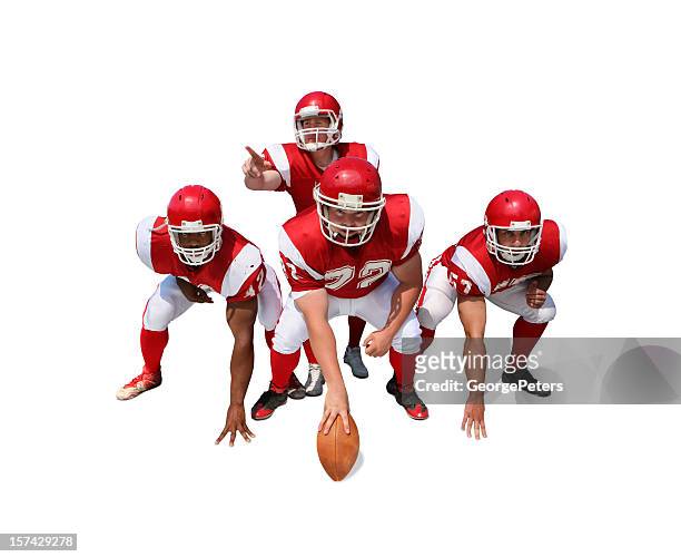 football players with clipping path - american football player white background stock pictures, royalty-free photos & images