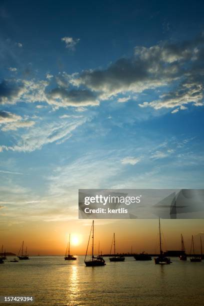 sunset (ibiza) - sant antoni de portmany stock pictures, royalty-free photos & images