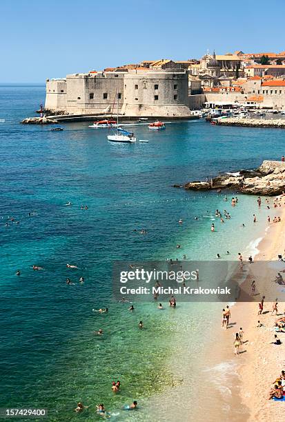 beach of dubrovnik - ragusa bildbanksfoton och bilder