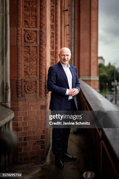 Kai Wegner, Governing Mayor of Berlin, CDU, poses for a photo during a portrait session on August 01, 2023 in Berlin, Germany.