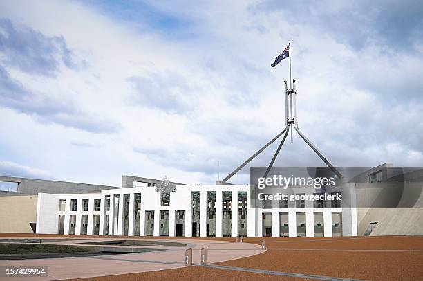 australian parliament in canberra - parliament-building stock pictures, royalty-free photos & images
