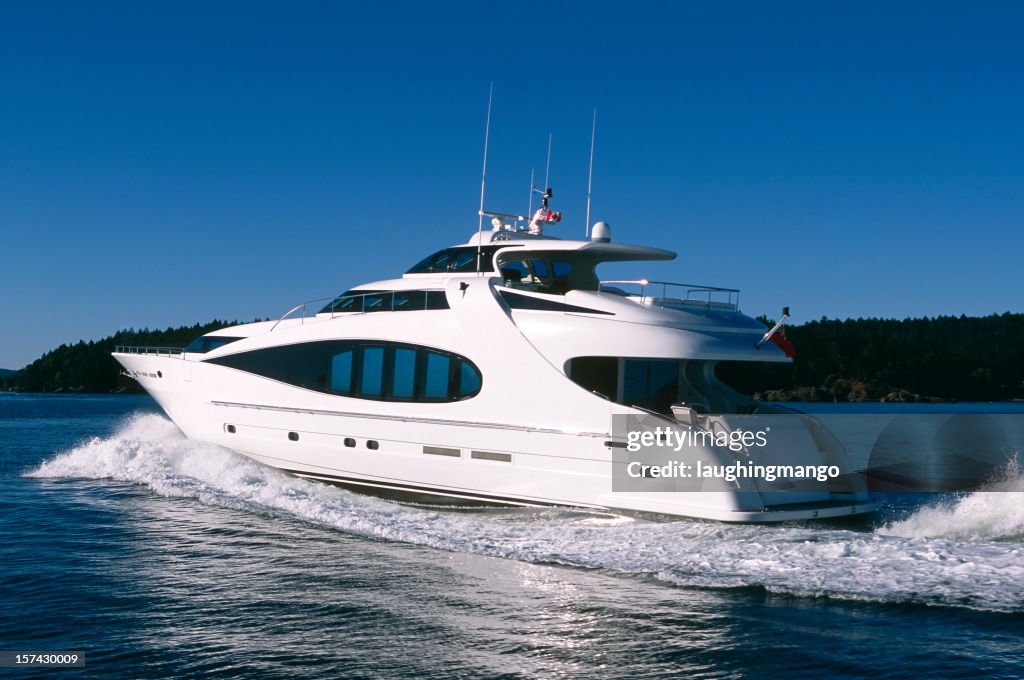 Aerial luxury motor yacht ship boat vancouver victoria stanley park