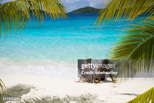 Couple relaxing on the beach Couple relaxing on the beach
