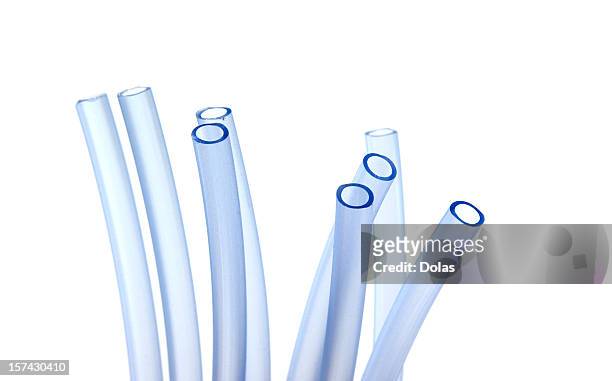 blue silicone pipes - transparent plastic stock pictures, royalty-free photos & images