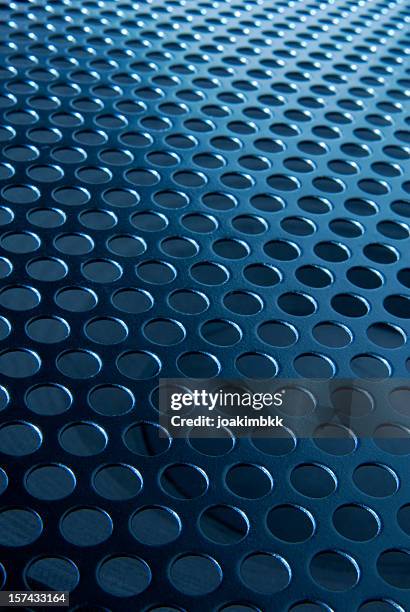blue metallic rounded mesh background - speaker texture stock pictures, royalty-free photos & images