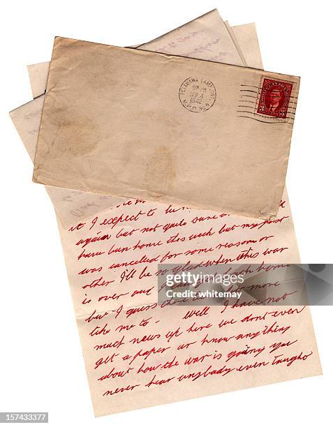 ww2 letter from canadian army camp at petawawa, ontario, 1942 - 1942 stock pictures, royalty-free photos & images