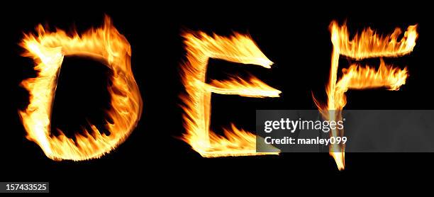 fire alphabet def - images of letter d stock pictures, royalty-free photos & images