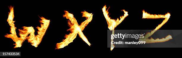 fire alphabet wxyz - letter z stock pictures, royalty-free photos & images