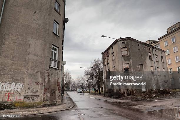 old tenement - bad condition stock pictures, royalty-free photos & images