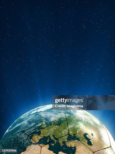 football shaped globe (europe) - european football championship stock pictures, royalty-free photos & images