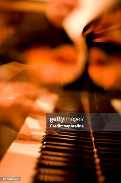 fast hands on piano - jazz piano stock pictures, royalty-free photos & images