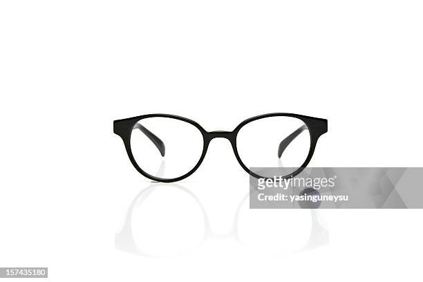 nerd gafas con reflejo - gafas fotografías e imágenes de stock