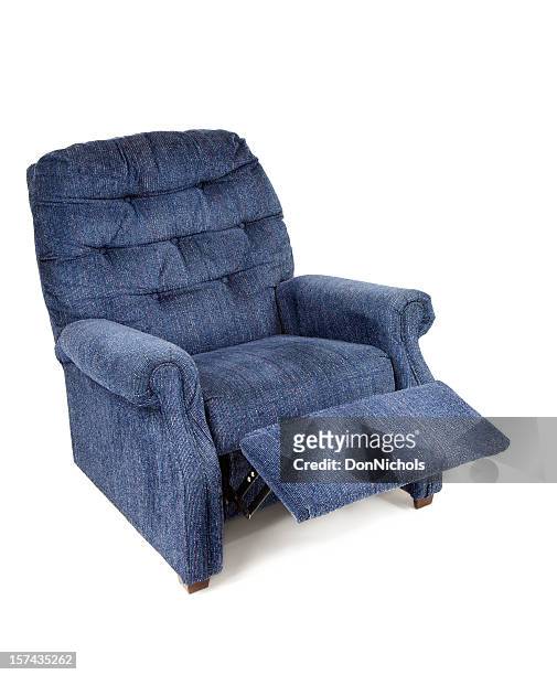 blue recliner chair - vilfåtölj bildbanksfoton och bilder