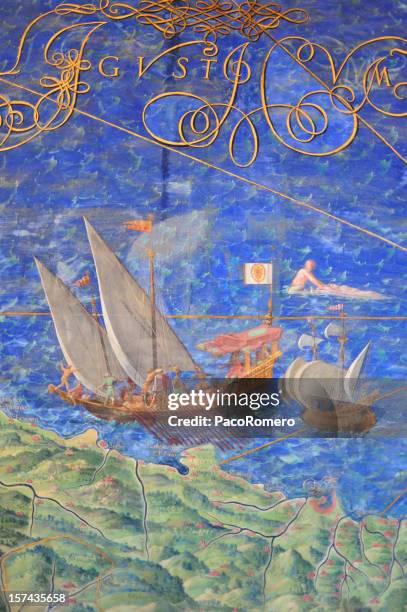 old map illustration - sea monster stock pictures, royalty-free photos & images