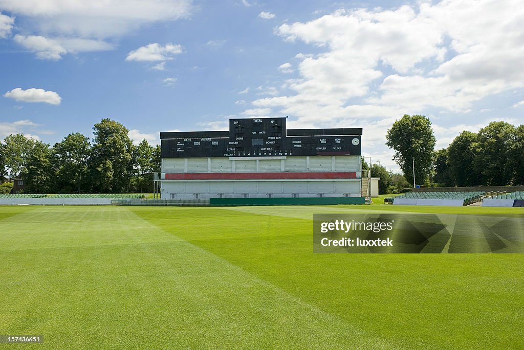 Cricket field stadion with score board