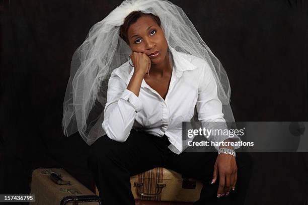 sad bride xxxl - bride veil stock pictures, royalty-free photos & images