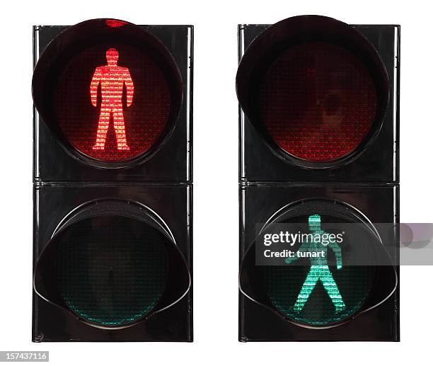 walk signal - pedestrian crossing stock-fotos und bilder