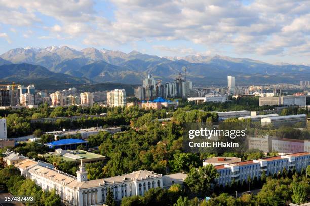 almaty skyline - city life in almaty stockfoto's en -beelden