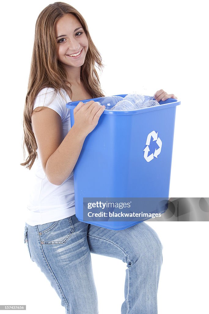 Recycling girl.