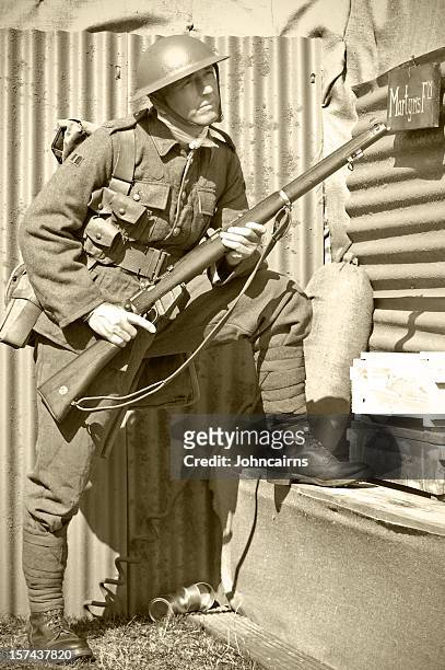 trench soldier - world war 1 stock pictures, royalty-free photos & images