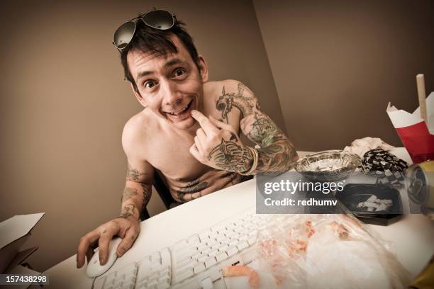 Hiding Behind Computer Screen Photos and Premium High Res Pictures ...