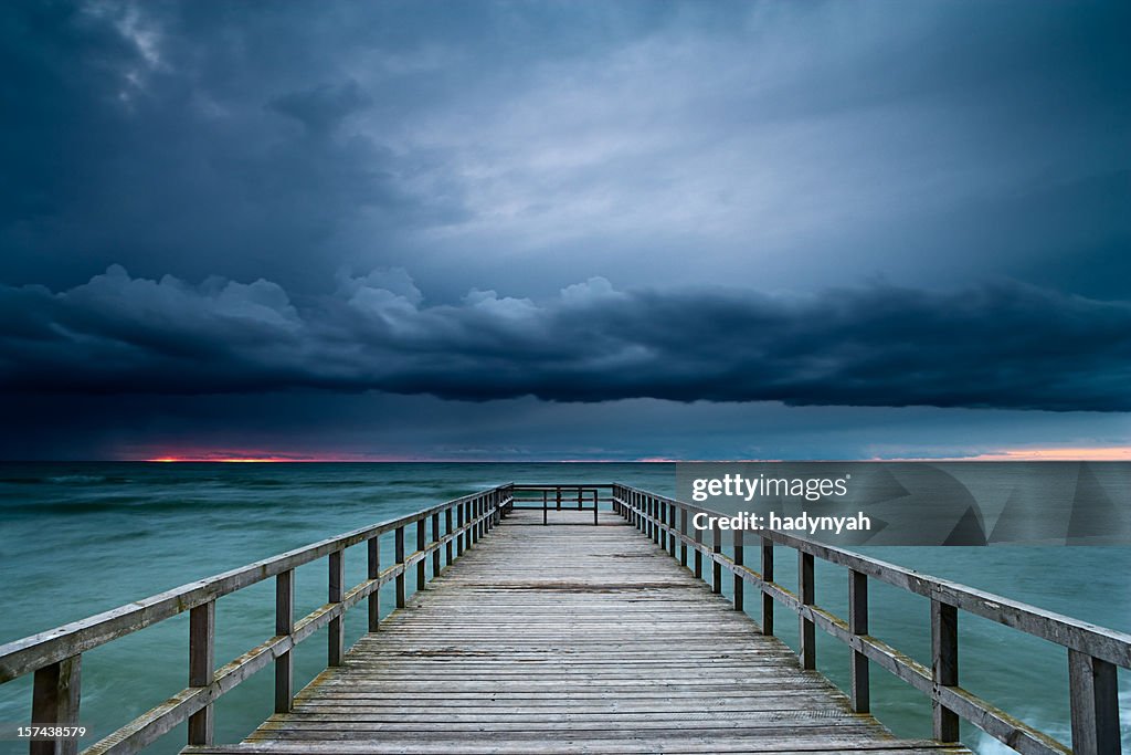Sunset Jetty Rides Jetty At Sunset High-Res Stock Photo - Getty Images