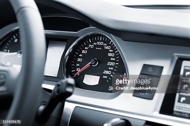 modern car cockpit - speed dial stock pictures, royalty-free photos & images