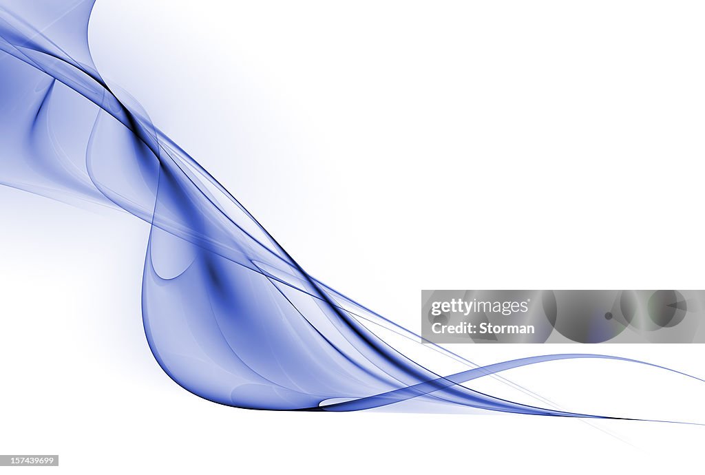 Decorative abstract blue wave on a white background