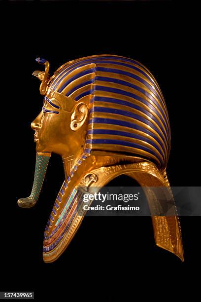 golden death mask of egypt pharaoh tutankhamun - king tut 個照片及圖片檔