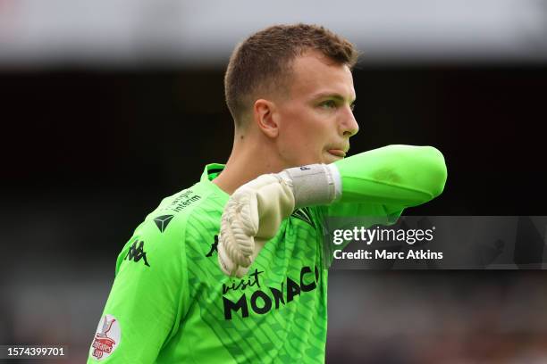 Radoslaw Majecki of AS Monaco during the pre-season friendly match between Arsenal FC and AS Monaco at Emirates Stadium on August 2, 2023 in London,...