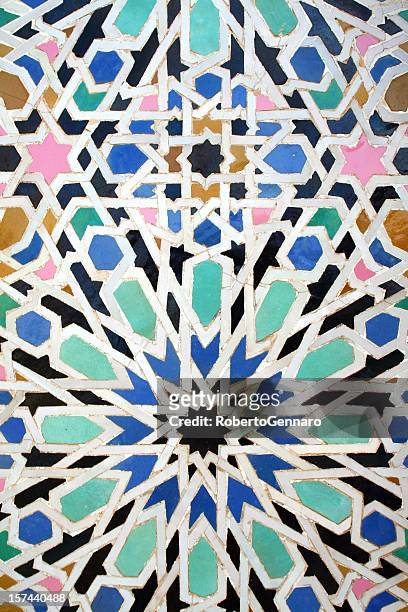 traditionelle mosaik von marokko - majolika stock-fotos und bilder