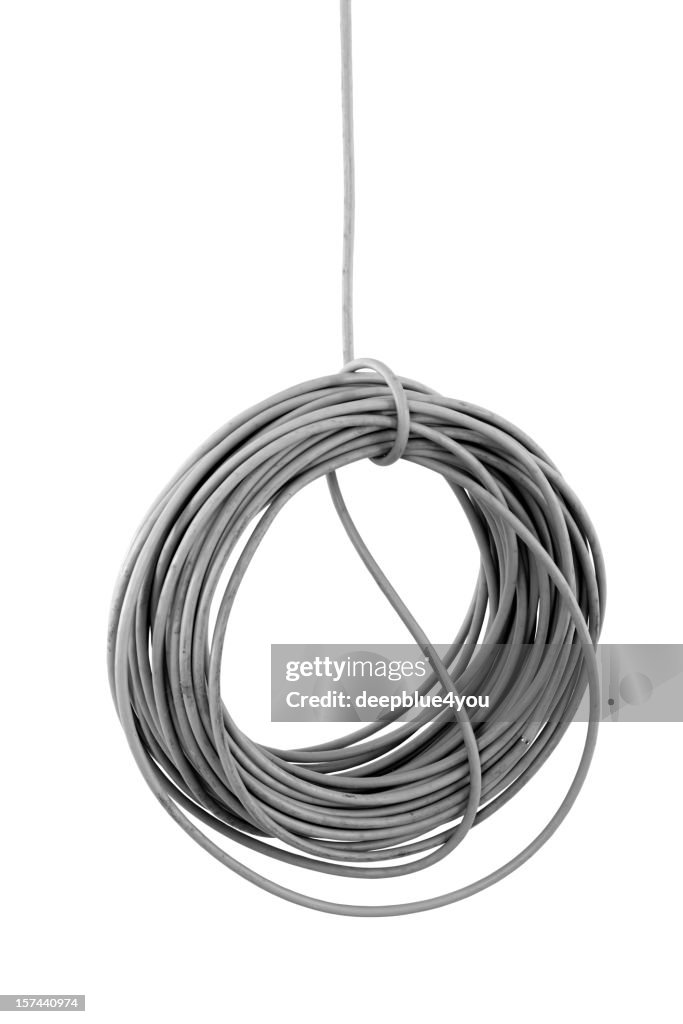 Hanging isoliert Kabel Transformator auf Baustelle Isoliert
