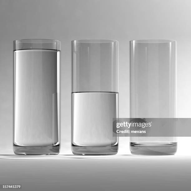 glasses of water - cylinder stock pictures, royalty-free photos & images