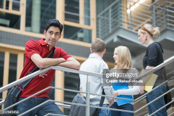 group of students on staircase in modern university (xxxl) - click below stock pictures, royalty-free photos & images