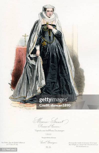 mary queen of scots - mary queen of scots stock illustrations