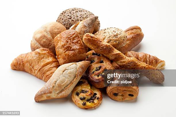 panini, medialunas y bizcochos, pain au chocola, trigo integral buns xxxl - pan dulce fotografías e imágenes de stock