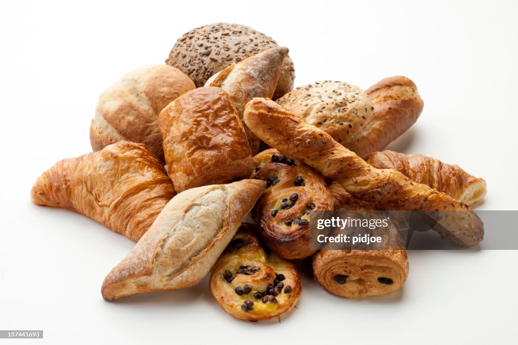 Panini, croissants, Danish, pain au chocola, whole wheat buns XXXL