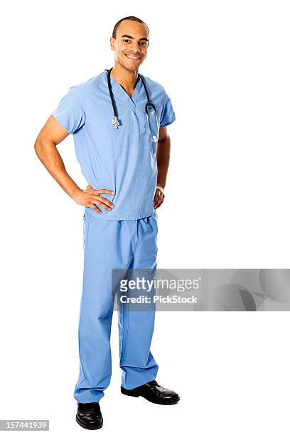 african american male nurse - nurse full length stock pictures, royalty-free photos & images