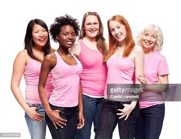 breast cancer awareness damen - sensibilisierung für brustkrebs stock-fotos und bilder