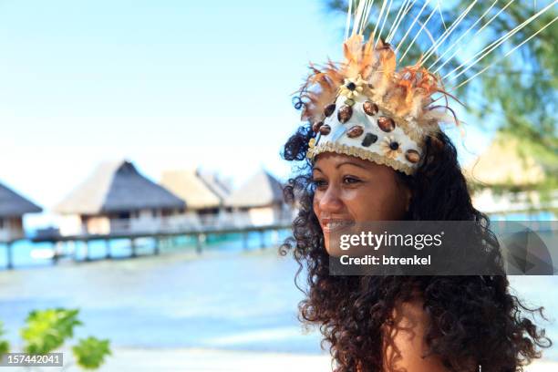 tahiti - dancer - tahitian culture stock pictures, royalty-free photos & images