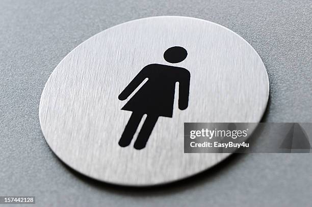 women's restroom sign - damtoalett skylt bildbanksfoton och bilder