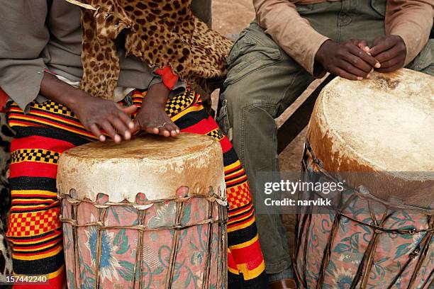 two african drummers - african music stock pictures, royalty-free photos & images