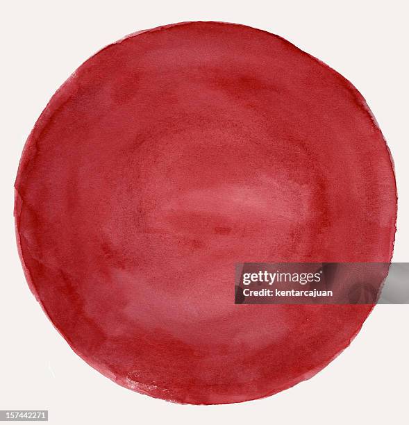 grungy red circle frame - watercolour circle stock pictures, royalty-free photos & images