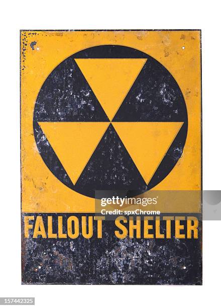 fallout shelter sign - cold war stock pictures, royalty-free photos & images