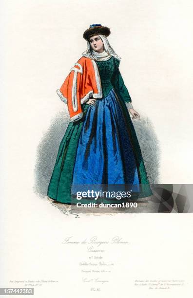 ilustrações de stock, clip art, desenhos animados e ícones de mulher de um cidadão polónia - século xvii