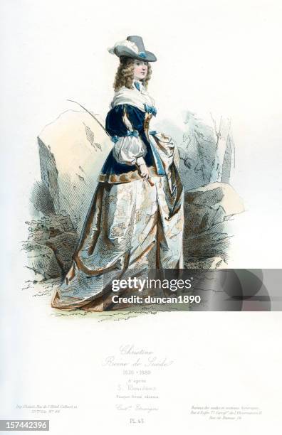 christina queen of sweden - sweden stock illustrations