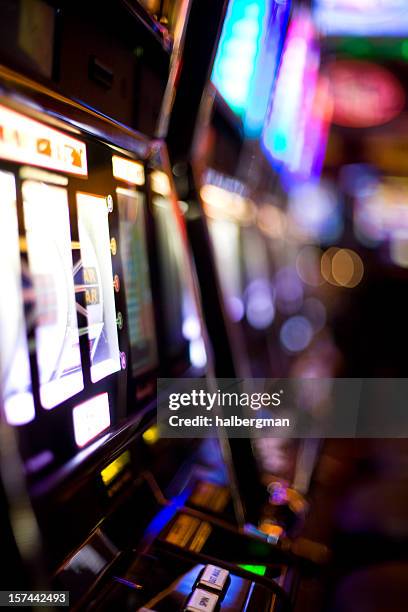 slot machines - fruit machine stock pictures, royalty-free photos & images