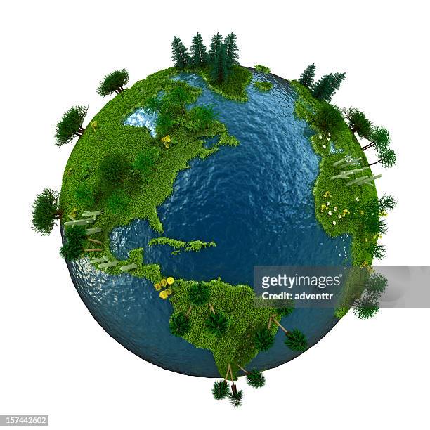 green world - globe stockfoto's en -beelden